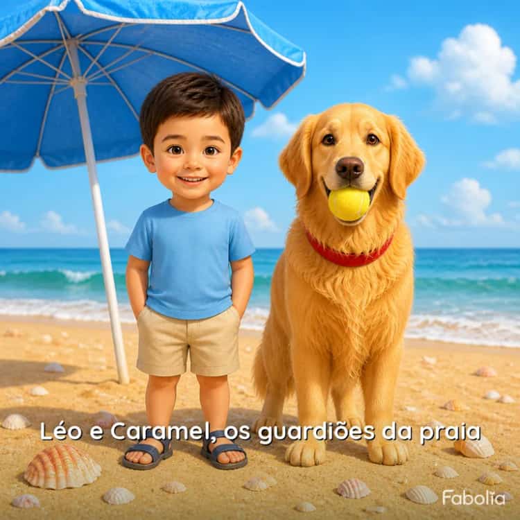 Capa de « Léo e Caramel, os guardiões da praia »